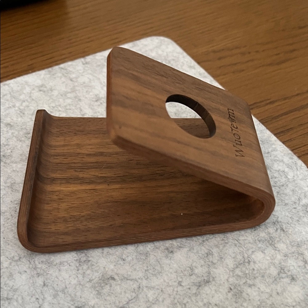 MCM style Walnut Wooden Phone Stand